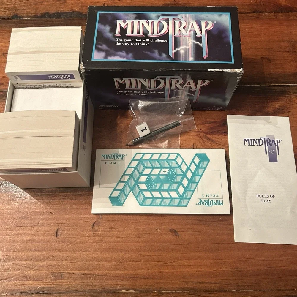 MindTrap Game (Pressman,‎ 1996) Puzzles Murder Mystery Pre Owned